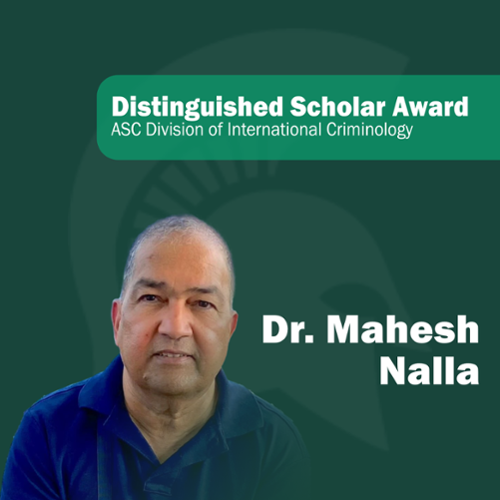 Dr. Nalla Receives Freda Adler Distinguished Scholar Award